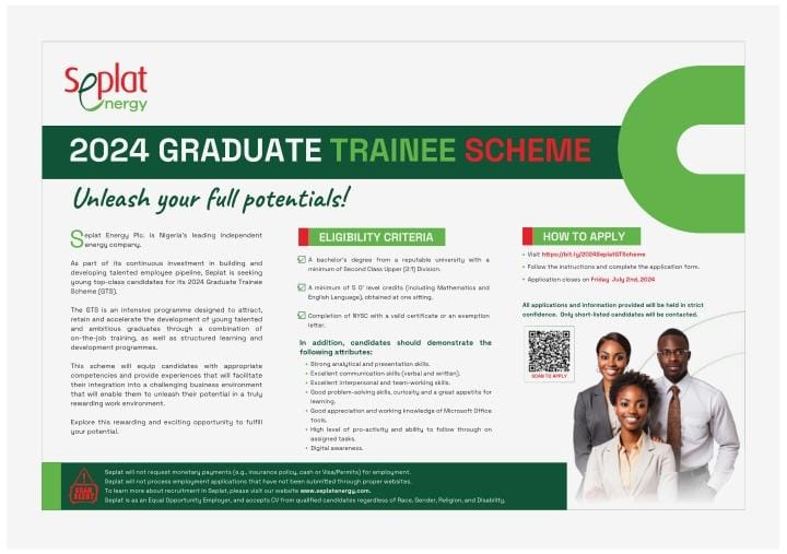 Apply for Seplat Graduate Trainee Scheme For 2024