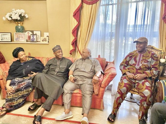 Governor Adeleke Pays Condolence Visit To Senator Saraki In Lagos