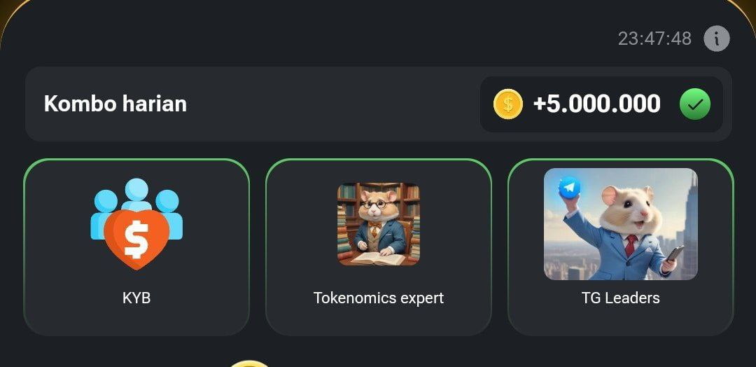 Today’s Hamster Kombat Daily Combo, Daily Cipher: June 30, 2024 8 Hamster Kombat Daily Combo, June 30 2024.