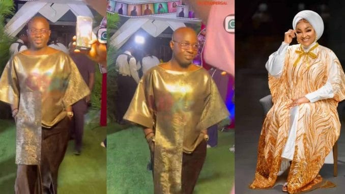 “We watch we don’t judge” – Netizens mock Kazim Adeoti’s outfit to Mercy Aigbe’s movie premiere 1 “We watch we don’t judge” – Netizens mock Kazim Adeoti’s outfit to Mercy Aigbe’s movie premiere