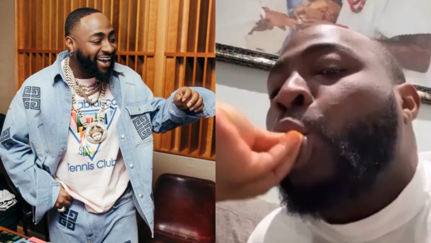 Davido attracts admirers as wife feeds him romantically in viral video
